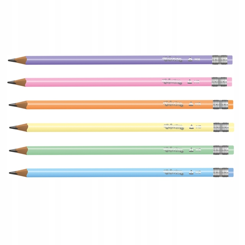 ZESTAW 6 PASTELOWYCH OŁÓWKÓW HB COLORINO
