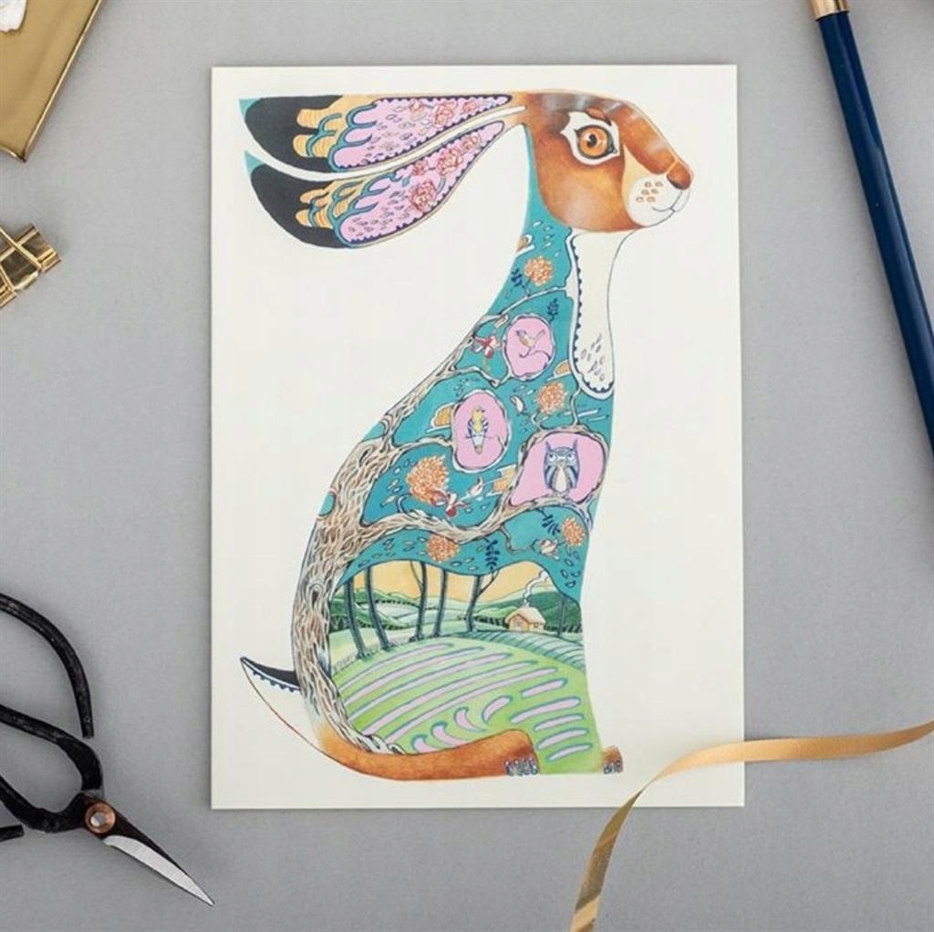 KARNET A098 B6 + KOPERTA NIEBIESKI ZAJĄC