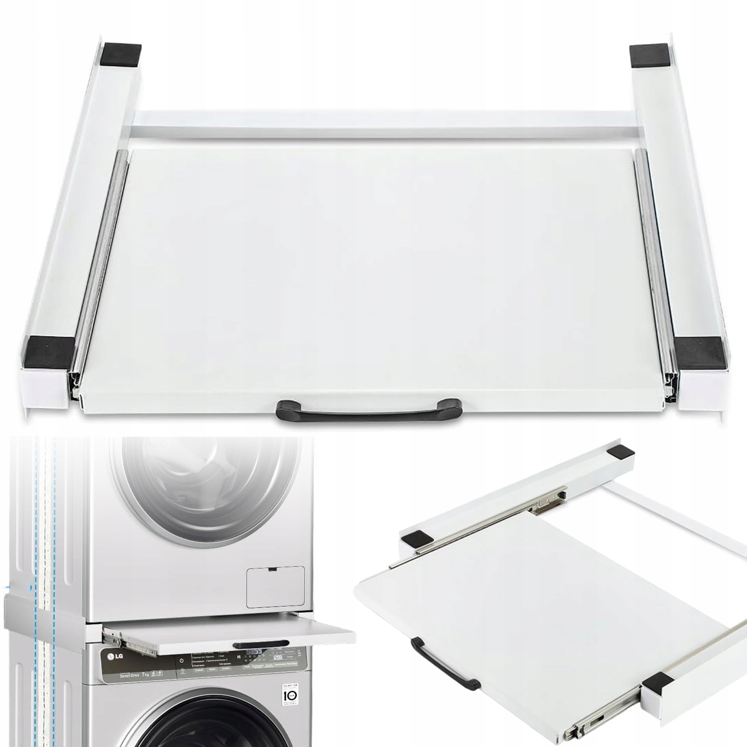 Łącznik Uniwersalny Z Półką Do Suszarki Pralki Metalowy Uchwyt Do Pralki