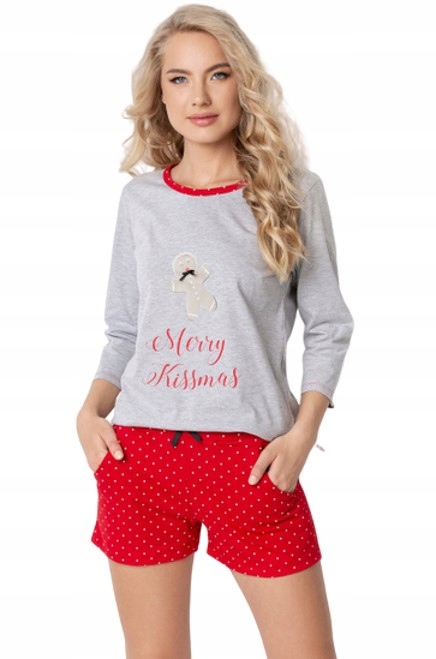 

Piżama damska Cookie Short Grey-Red Aruelle 42