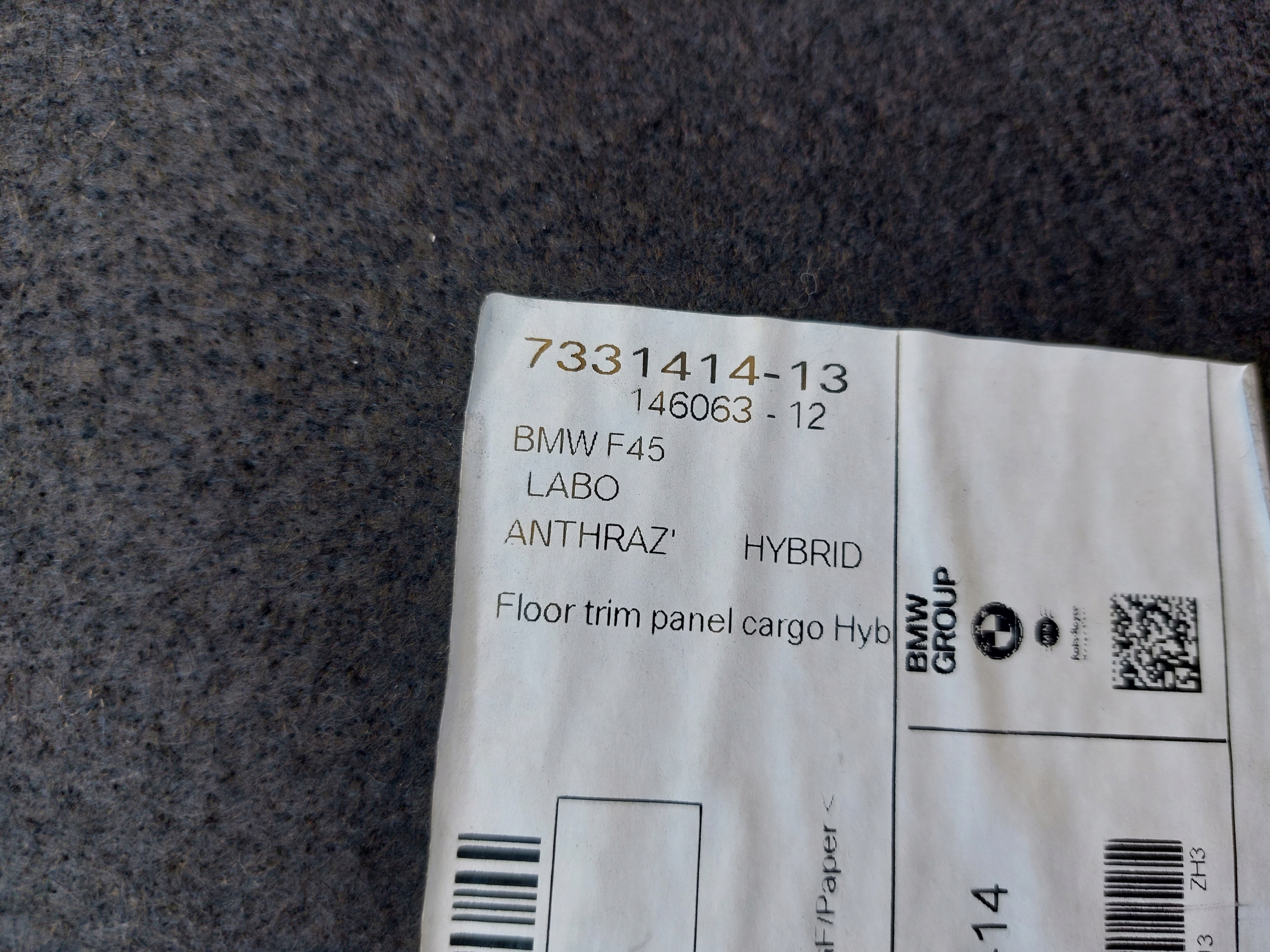 floor mats boot BMW 2 F45 HYBRYDA 19r
