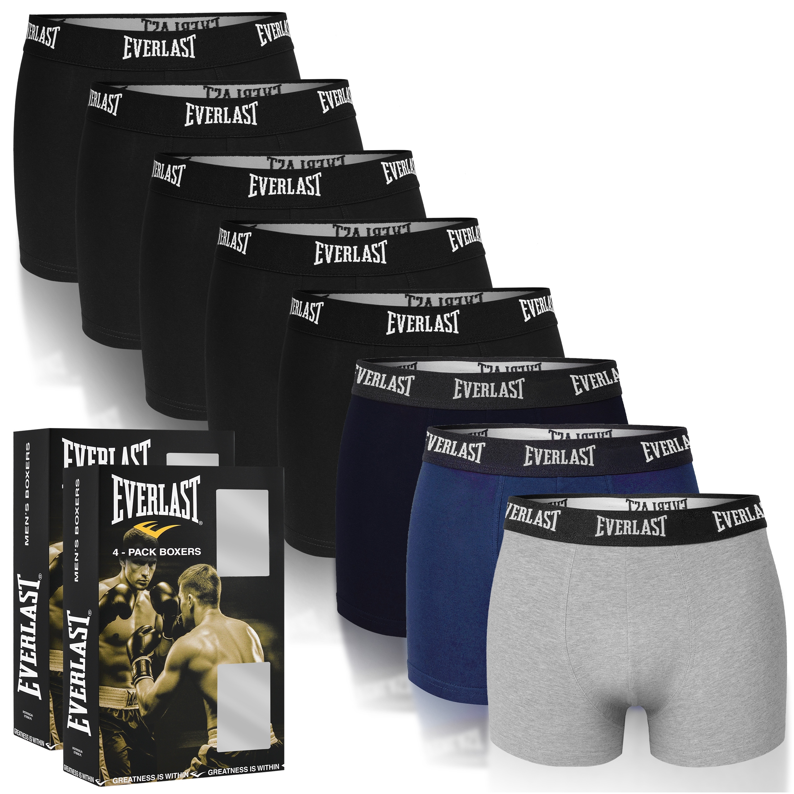 Everlast Pánské boxerky 8 kusů Slipy Bavlněné Logo Mix barev M