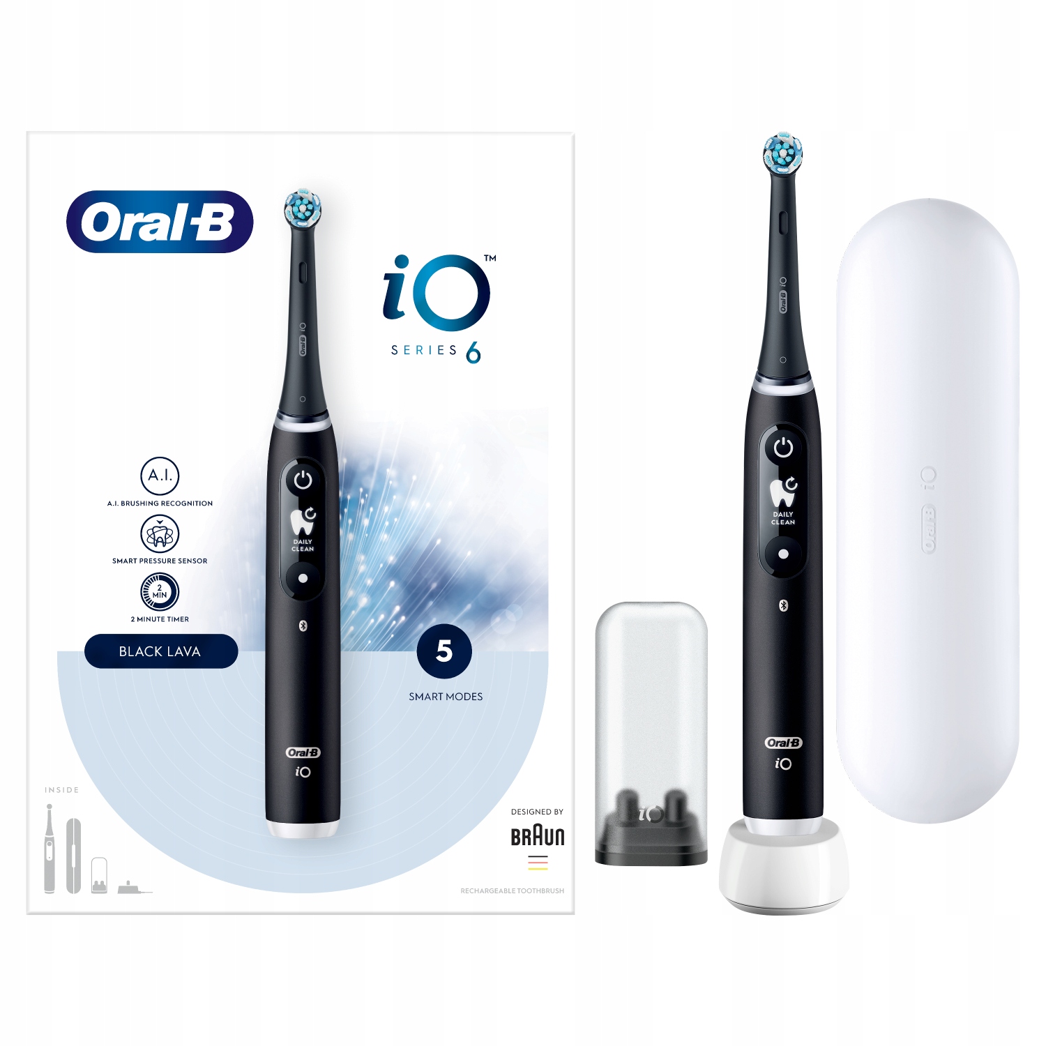 Oral-B iO Series6 Black Lava Szczoteczka elektryczna dla faceta