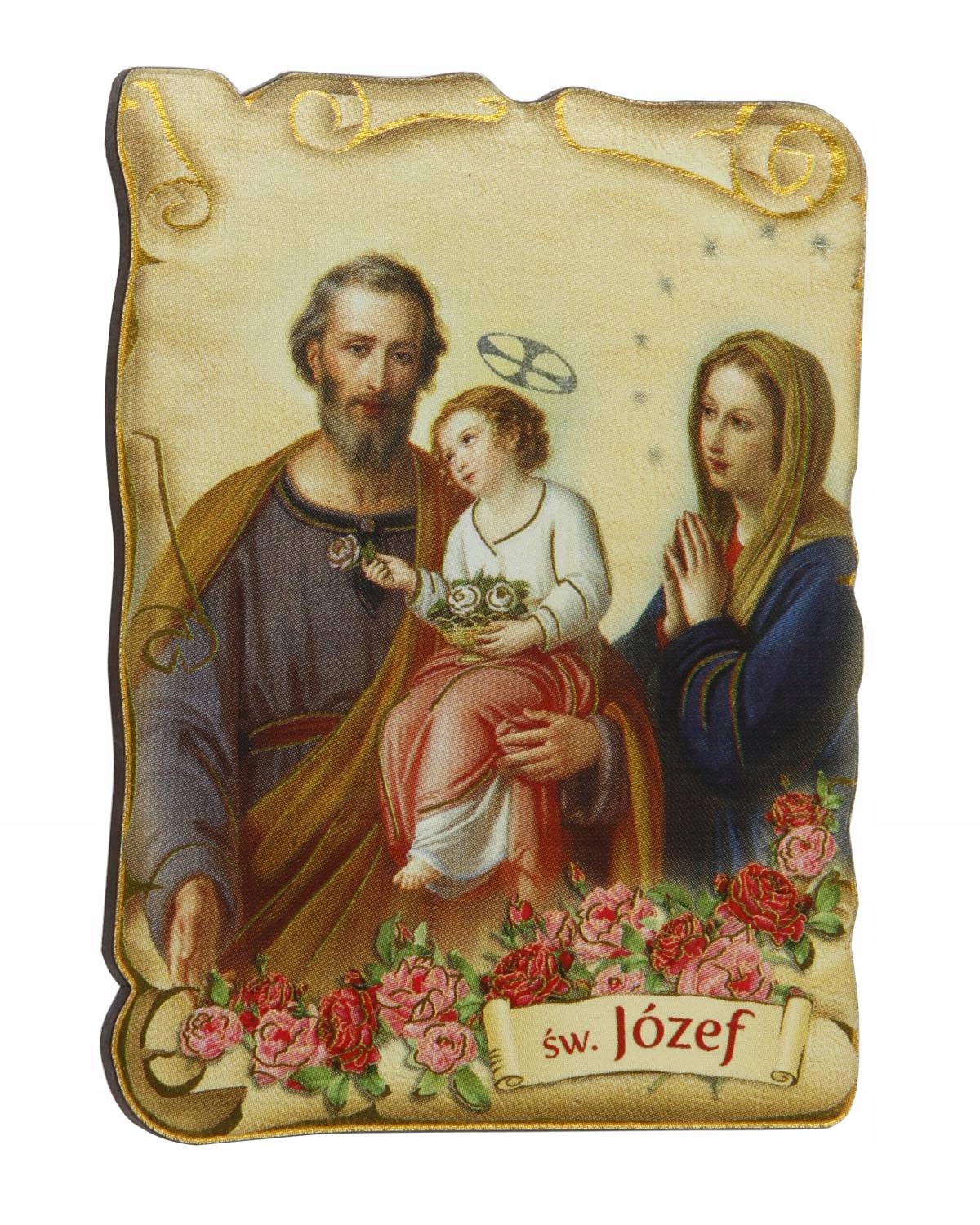 Magnes Metalizowany - Święty Józef - HDF 7,5 x 5,5 cm