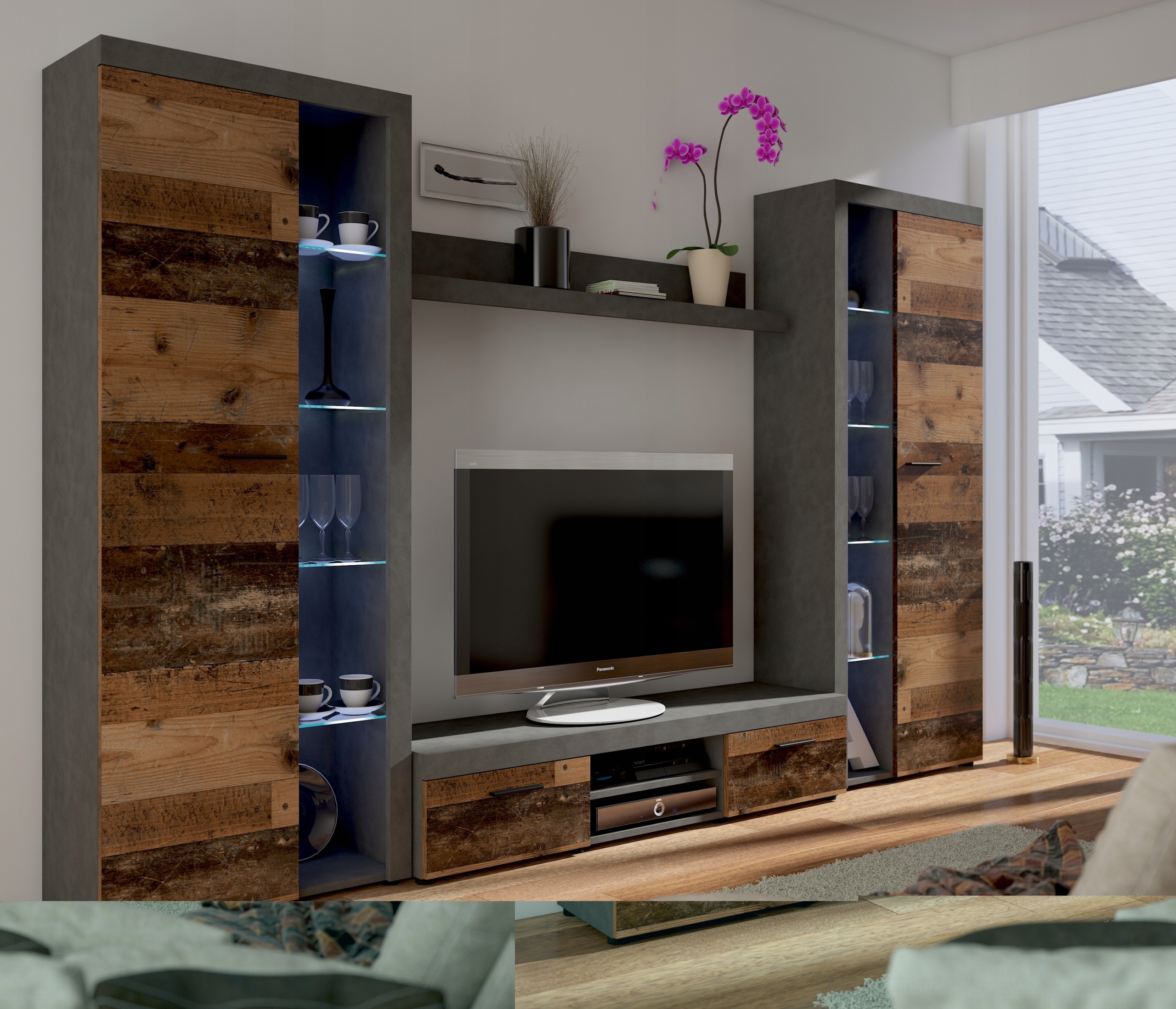 Meblościanka Rumba xl duża 3m old style