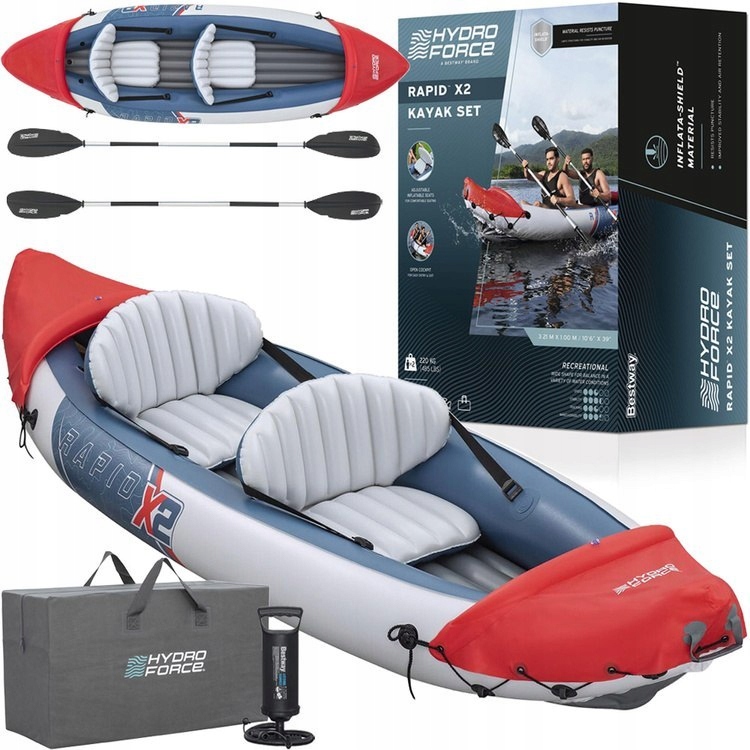 Bestway Nafukovací kajak pro 2 osoby Lite-rapid X2 pádla max 160 kg 65077