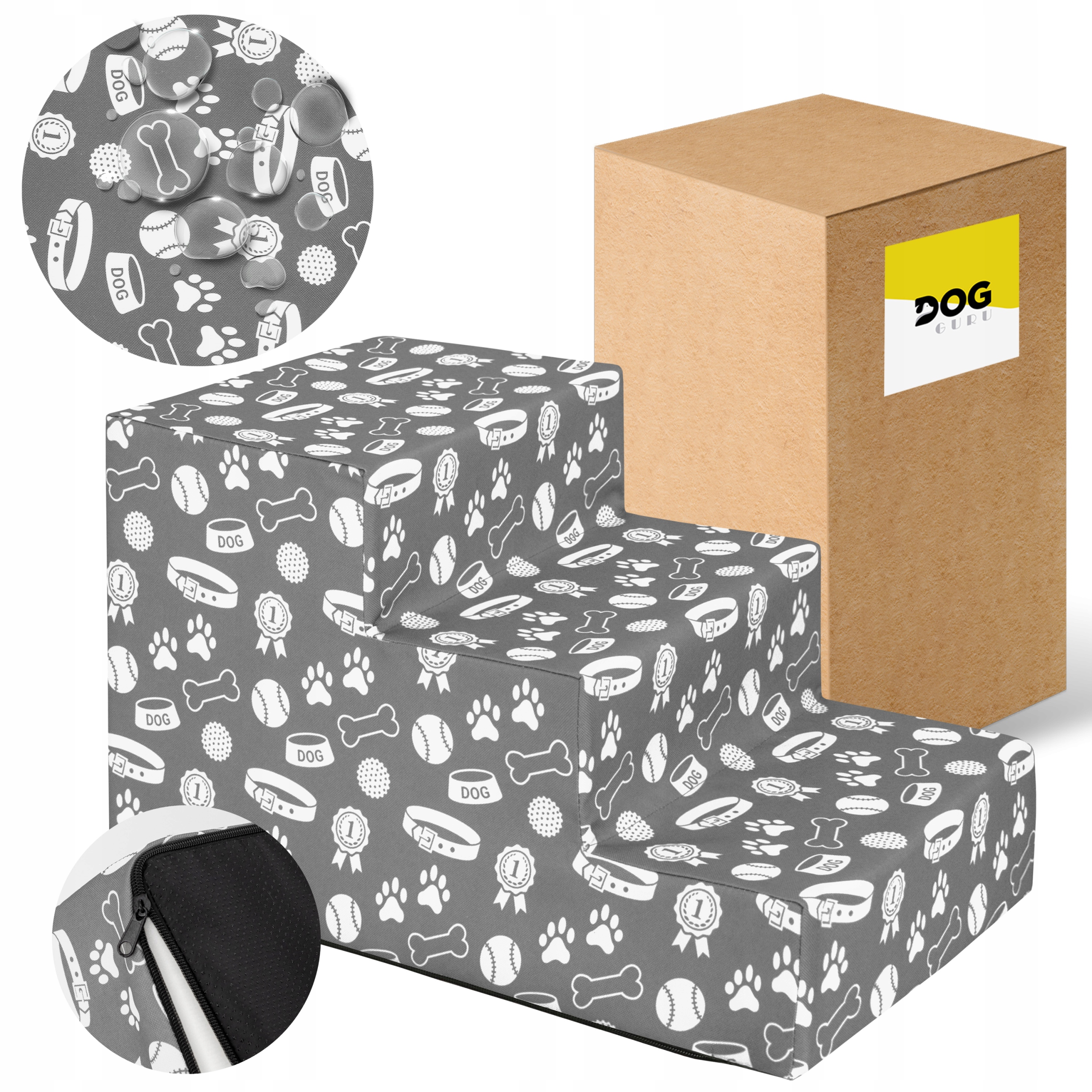 Levně Schody Pro Psa Rampa Plošina 3 Stupně 30 cm Stabilní