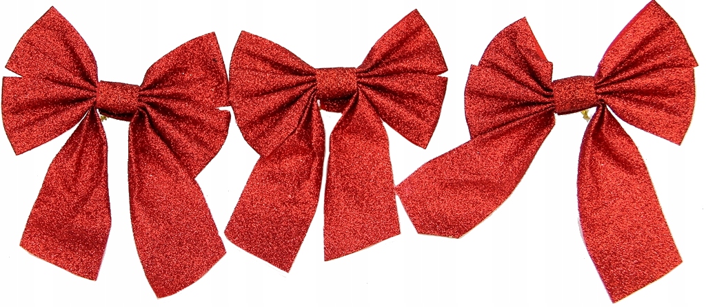 

Kpl. 3x Kokarda Czerwona brokatowa 10x12cm