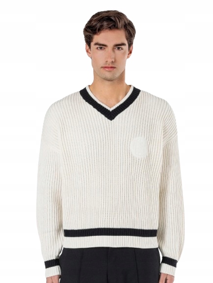 Pegador Pánský Viskózový Svetr S Kosočtverci A Výstřihem Do V Kwf