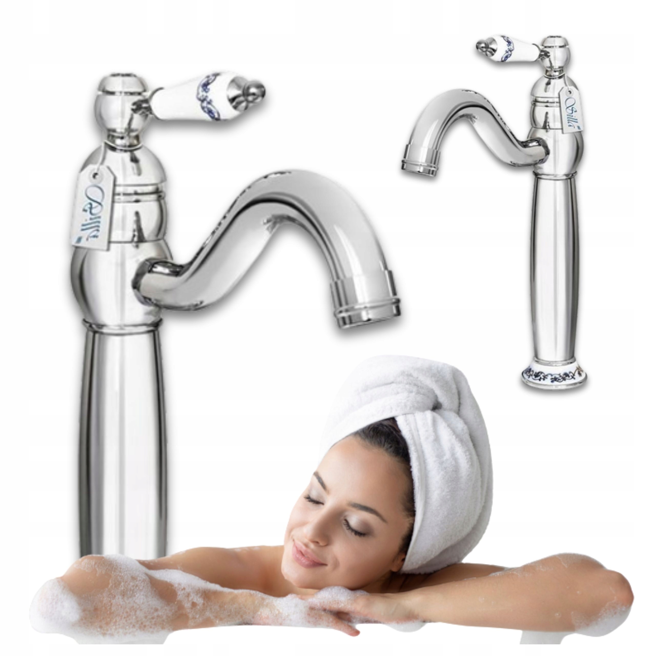 Umyvadlová Baterie Paloma Otočná Vysoká Retro Chrom