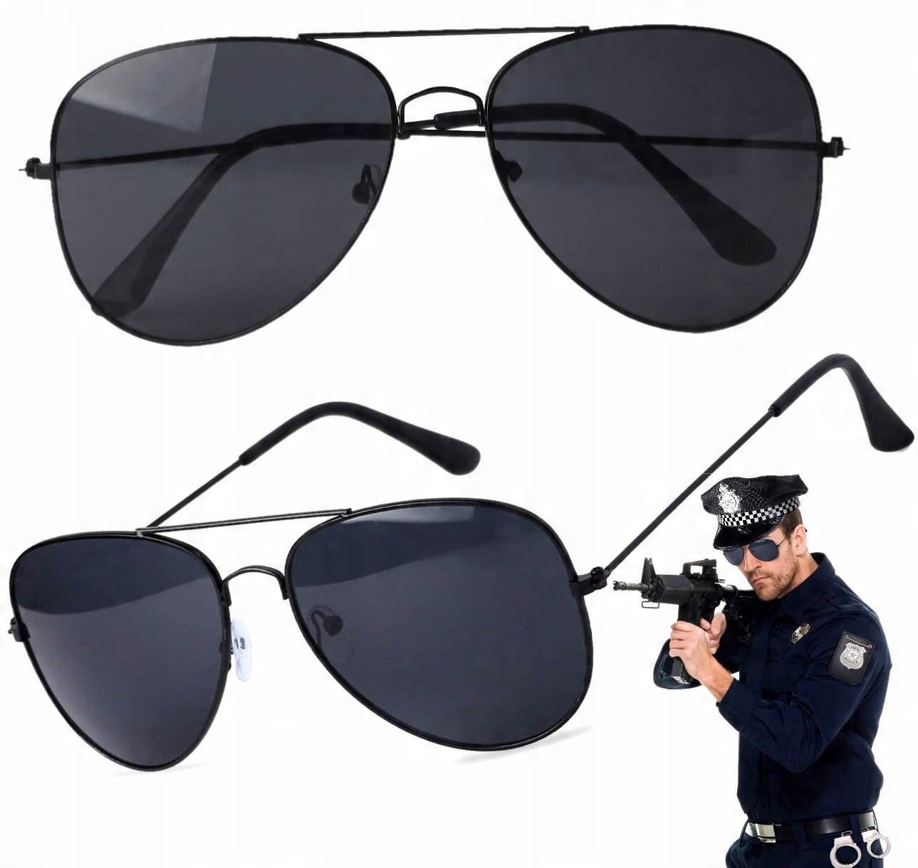 

Okulary Męskie Aviator Pilotki metalowe retro