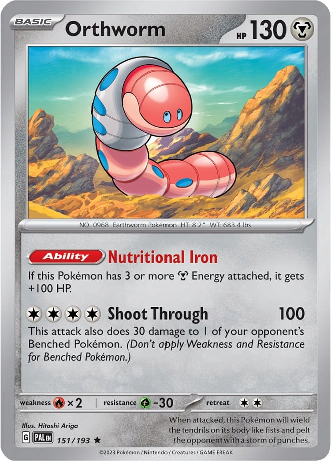 Pokemon Orthworm Holo Foil SV02 Pal 151