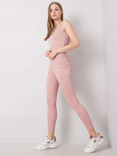 FOR FITNESS RÓŻOWY PRĄŻKOWANY KOMPLET SPORTOWY (L) RÓŻOWY Właściwości brak