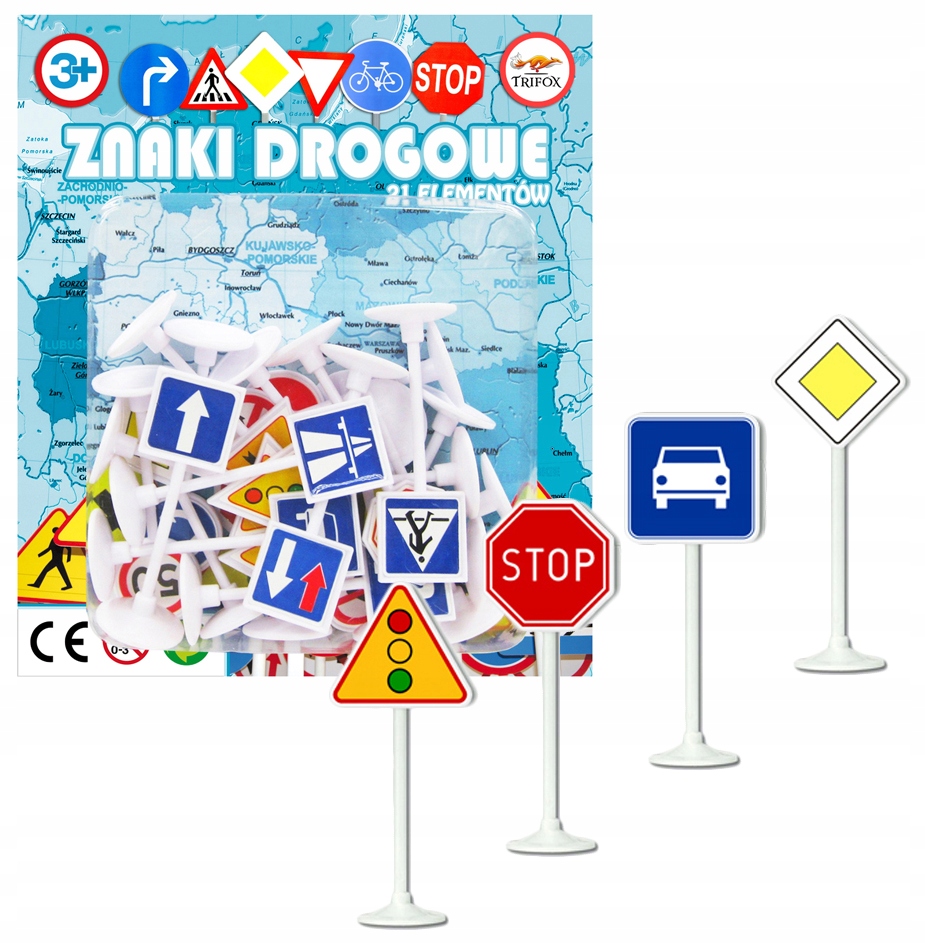 ZNAKI DROGOWE 21 SZTUK EDUKACJA I NAUKA