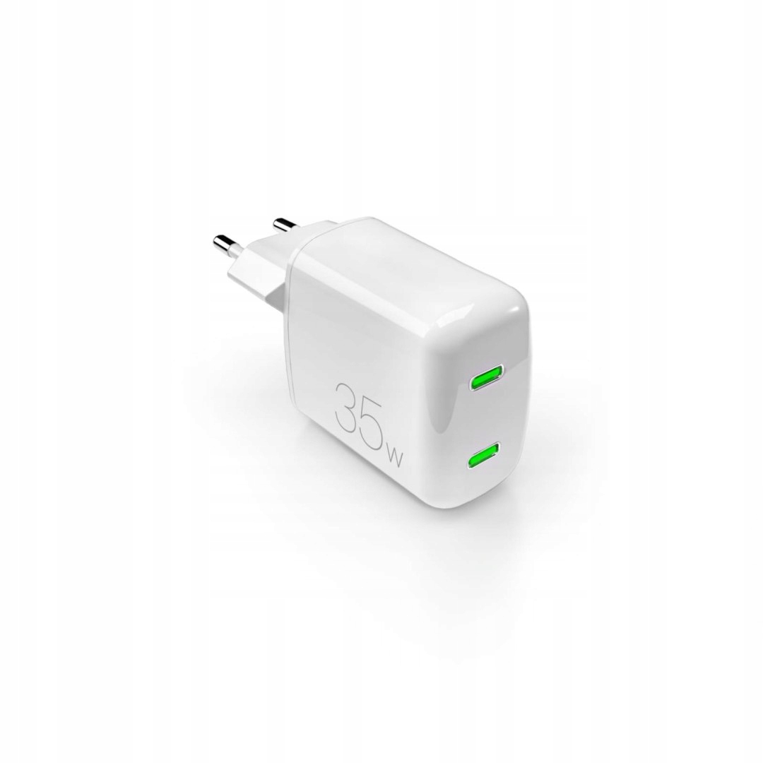 Ładowarka sieciowa 2xUSB-C GaN 35W MiniPro biała Puro