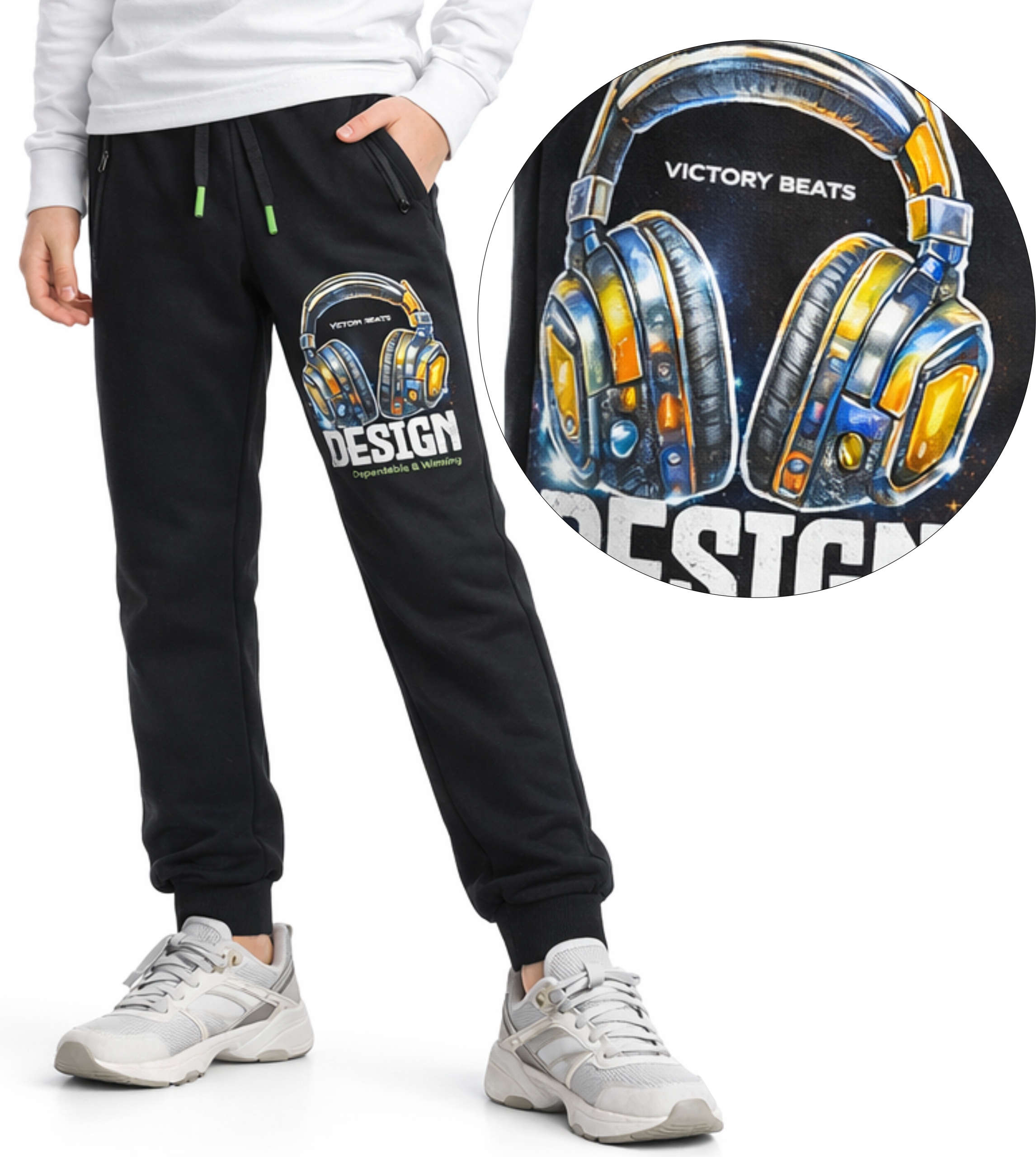 SPODNIE dresowe chłopięce DRESY JOGERY