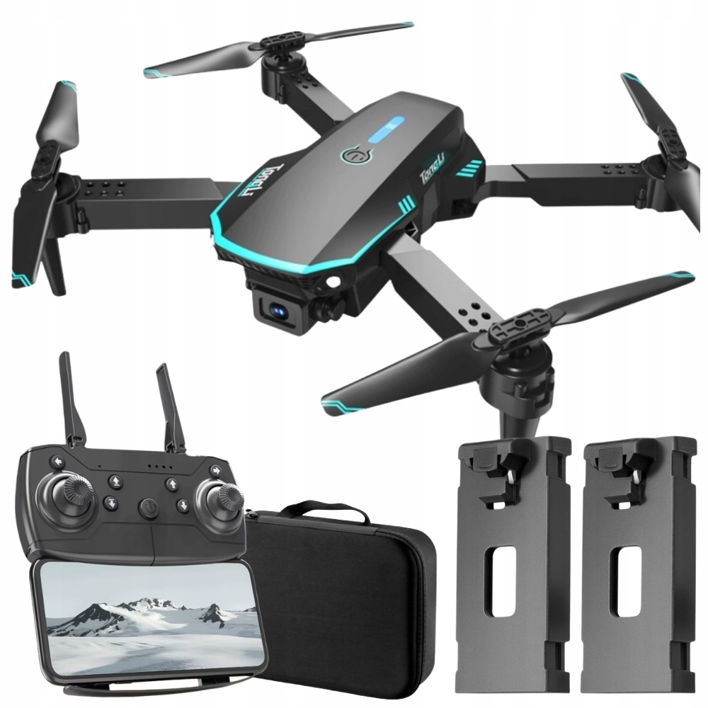 Dron z Kamerą Wifi Zdalnie Sterowany Zabawka 2 Baterie Kontroler Zestaw