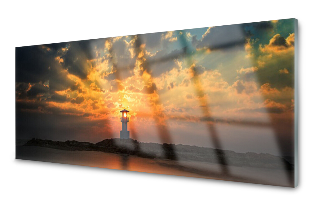 

Panel szklany do kuchni Latarnia Morska 125x50