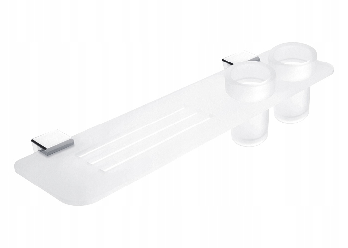 Nimco Kibo kúpeľňová polica so sklenenými nádobkami biela matná 50 cm Ki X350-58DW-26