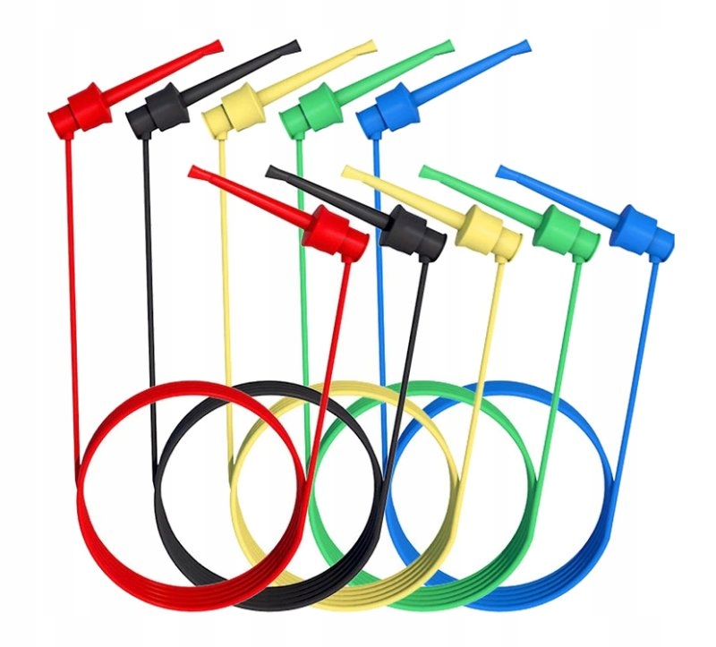 Kable Przewody Pomiarowe Chwytaki Zestaw 5szt Miernika Multimetru Arduino