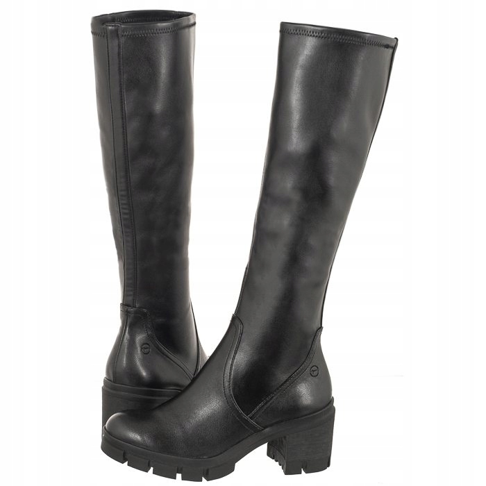 Buty Kozaki Damskie Tamaris Czarne 1-25600 Czarne