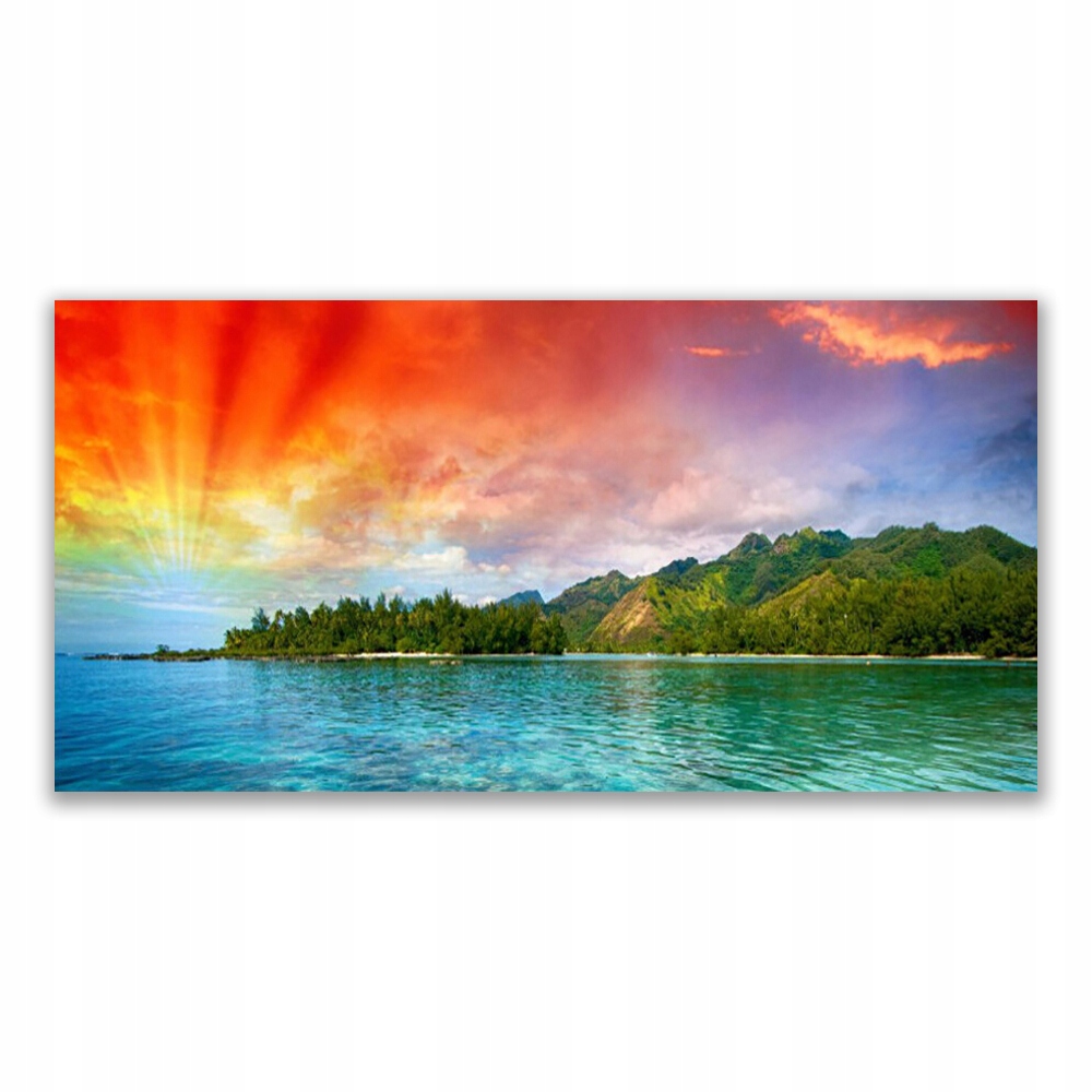 

Fotoobraz akryl 140x70 Morze Las Niebo Krajobraz