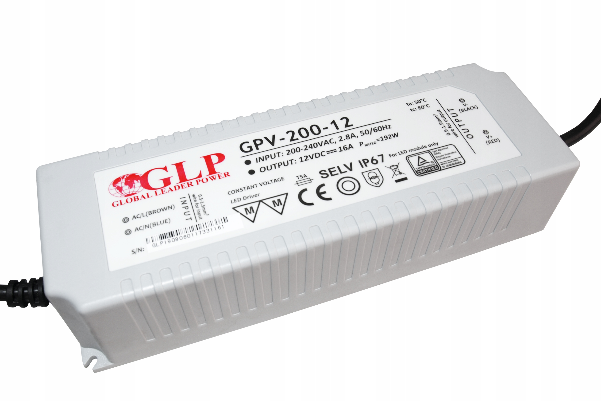 Zasilacz Led Hermetyczny Glp GPV-200-12 12V 16A 200W IP67