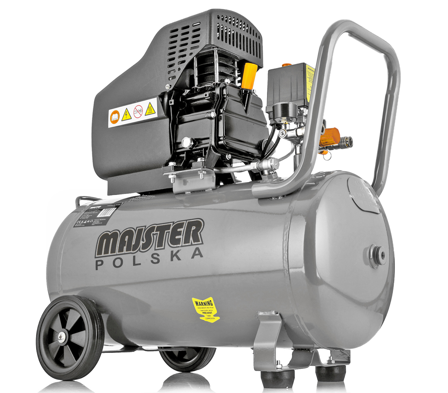 KOMPRESOR OLEJOWY SPRĘŻARKA POWIETRZA TŁOKOWA MOCNY 50L 8 BAR + OLEJ Marka Majster Polska