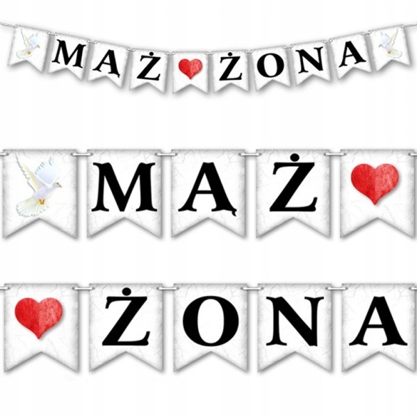 

Baner Wesleny Ślub Wesele Mąż & Żona Serca 170
