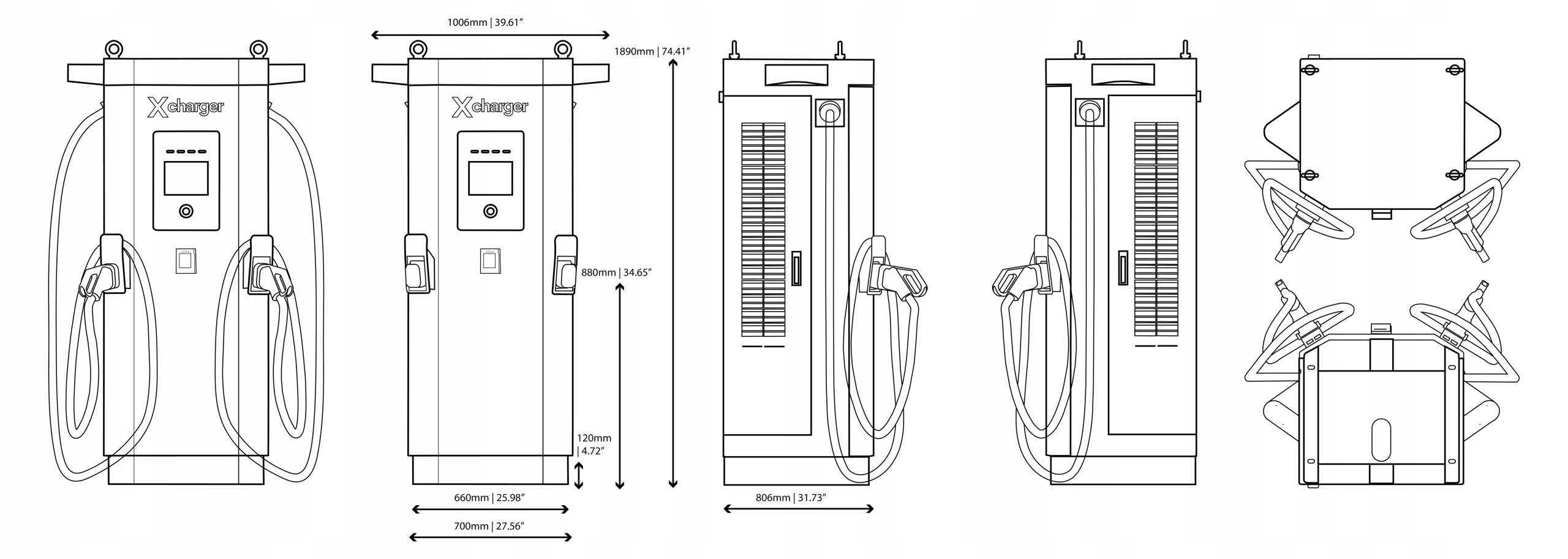 Stacja ładowania Xchange Charger Ambient One 120 kW DC (2xCCS-2) terminal Napięcie 400 V