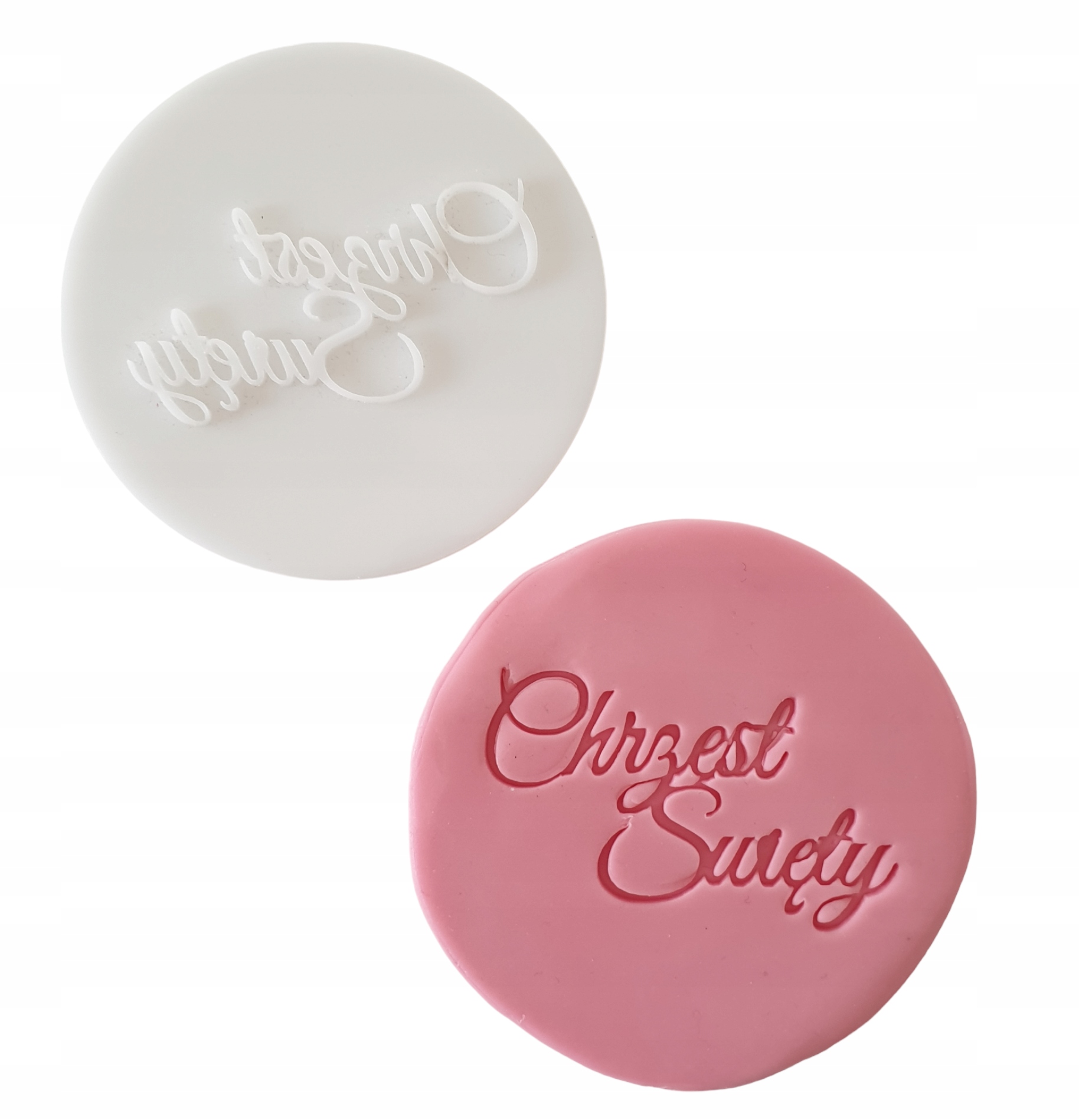 

Stempel do masy cukrowej na Chrzest Święty napis