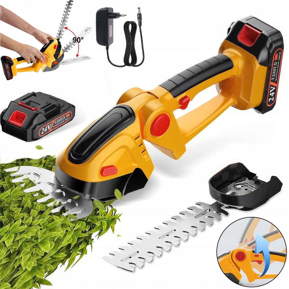 Nożyce Elektryczne Do Żywopłotu Krzewów Gałęzi Sekator Podwójny Przełącznik