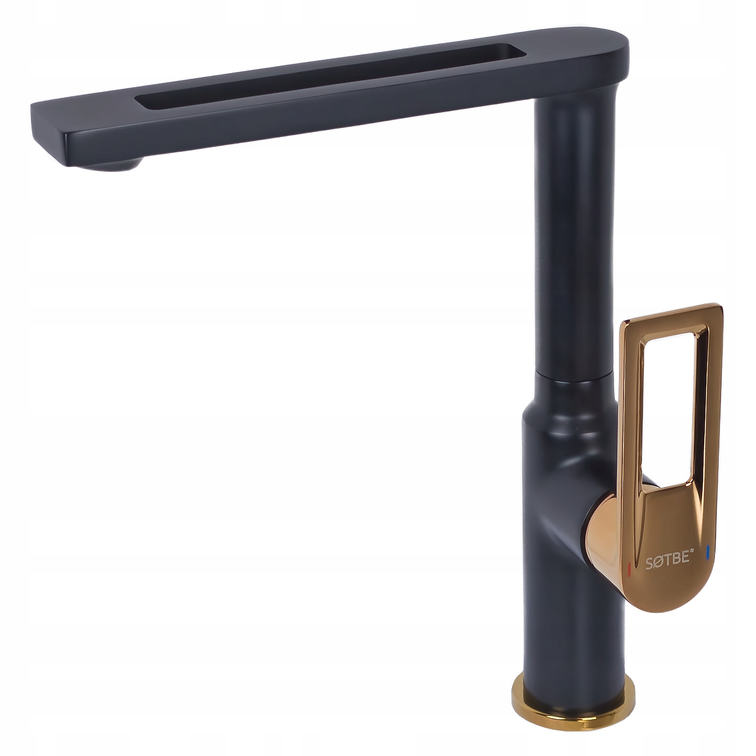 Kuchynská drezová batéria do kuchyne, umývadlo, čierna, zlatá medená