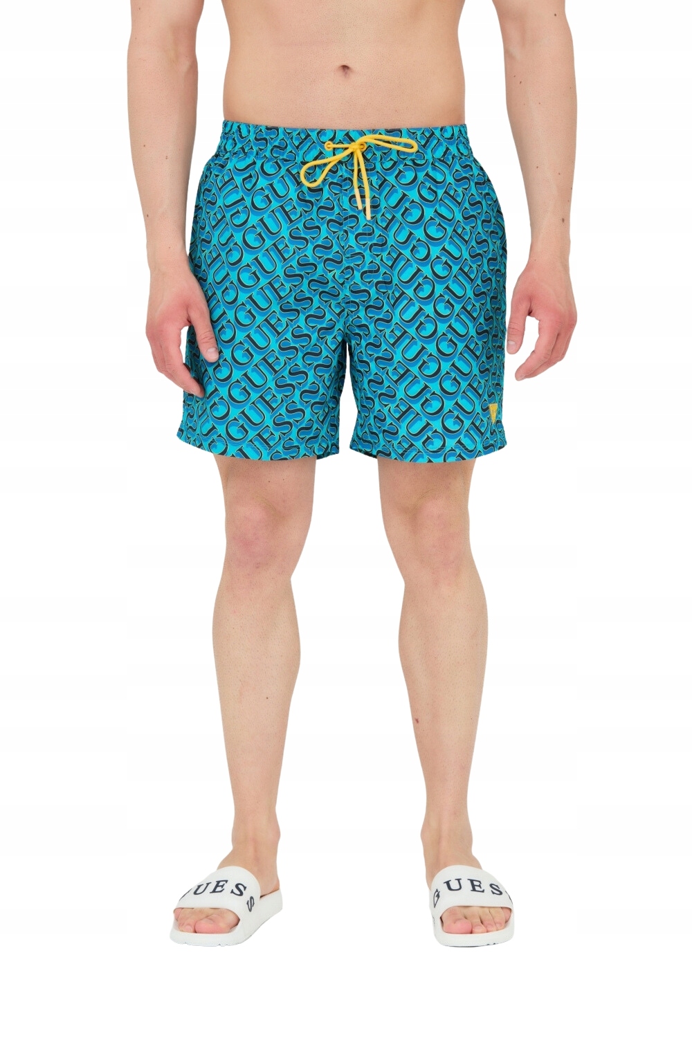 Guess Plavkové šortky modro-modré, velikost M