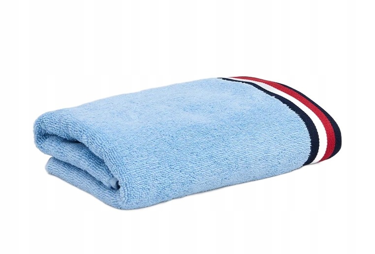 Ręcznik treningowy Tommy Hilfiger bawełniany niebieski Th 70x140cm