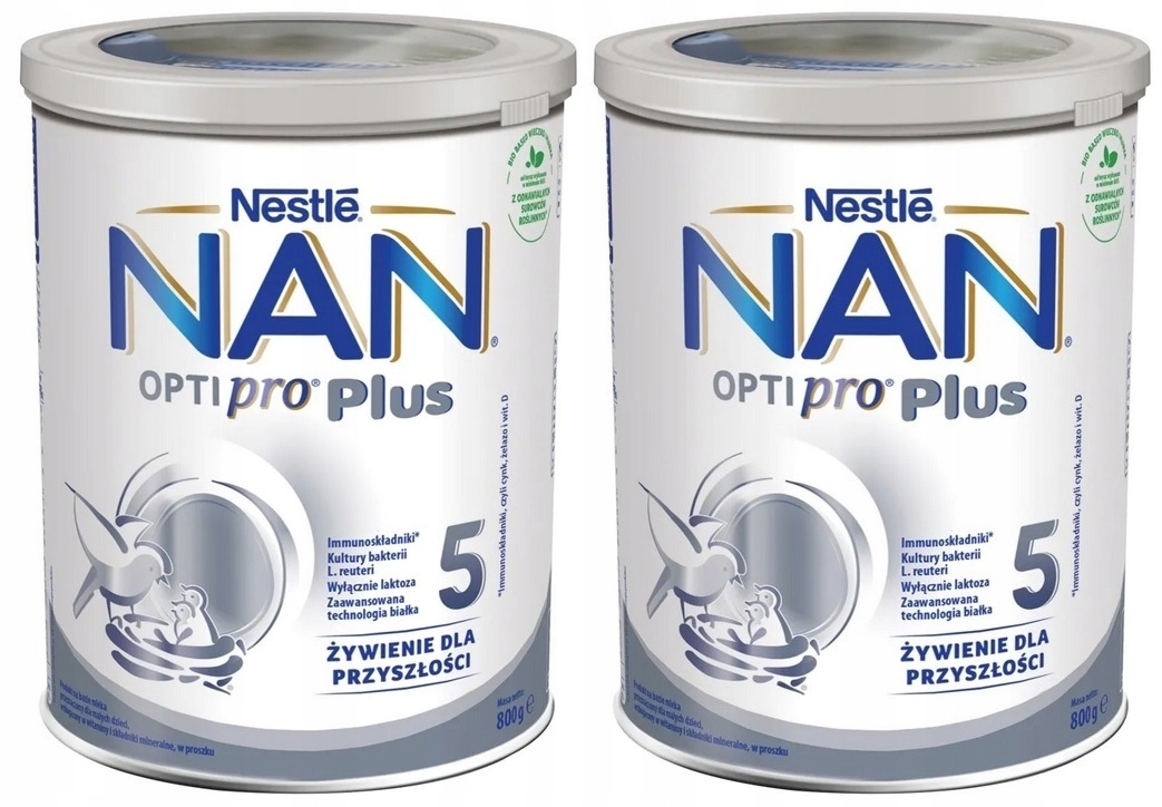 2x Mleko modyfikowane NAN 5 Optipro Plus 800g