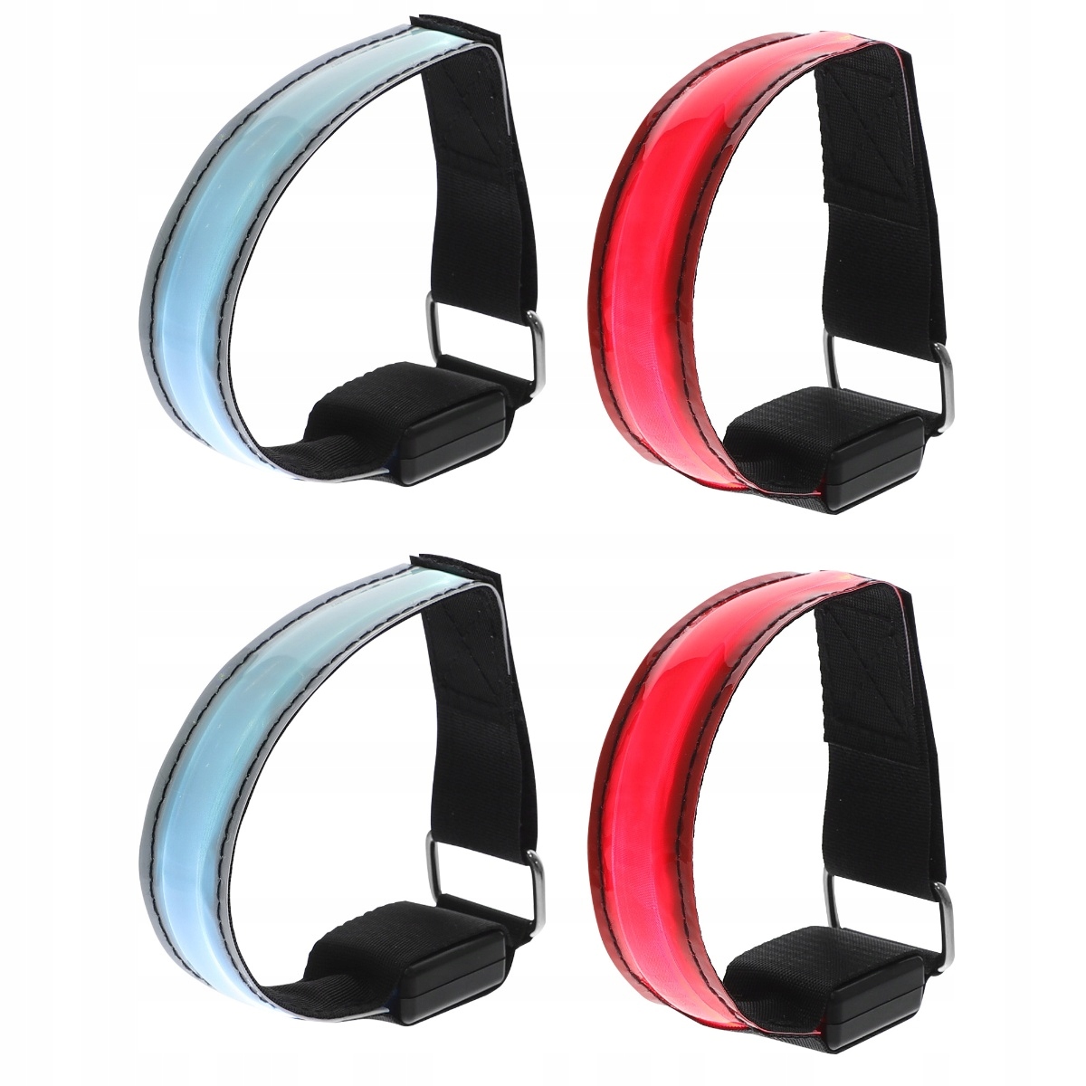 4 Sztuk Nylon Glow Opaska Na Nadgarstek Do Jazdy Na Rowerze I Nocnych Spacerów