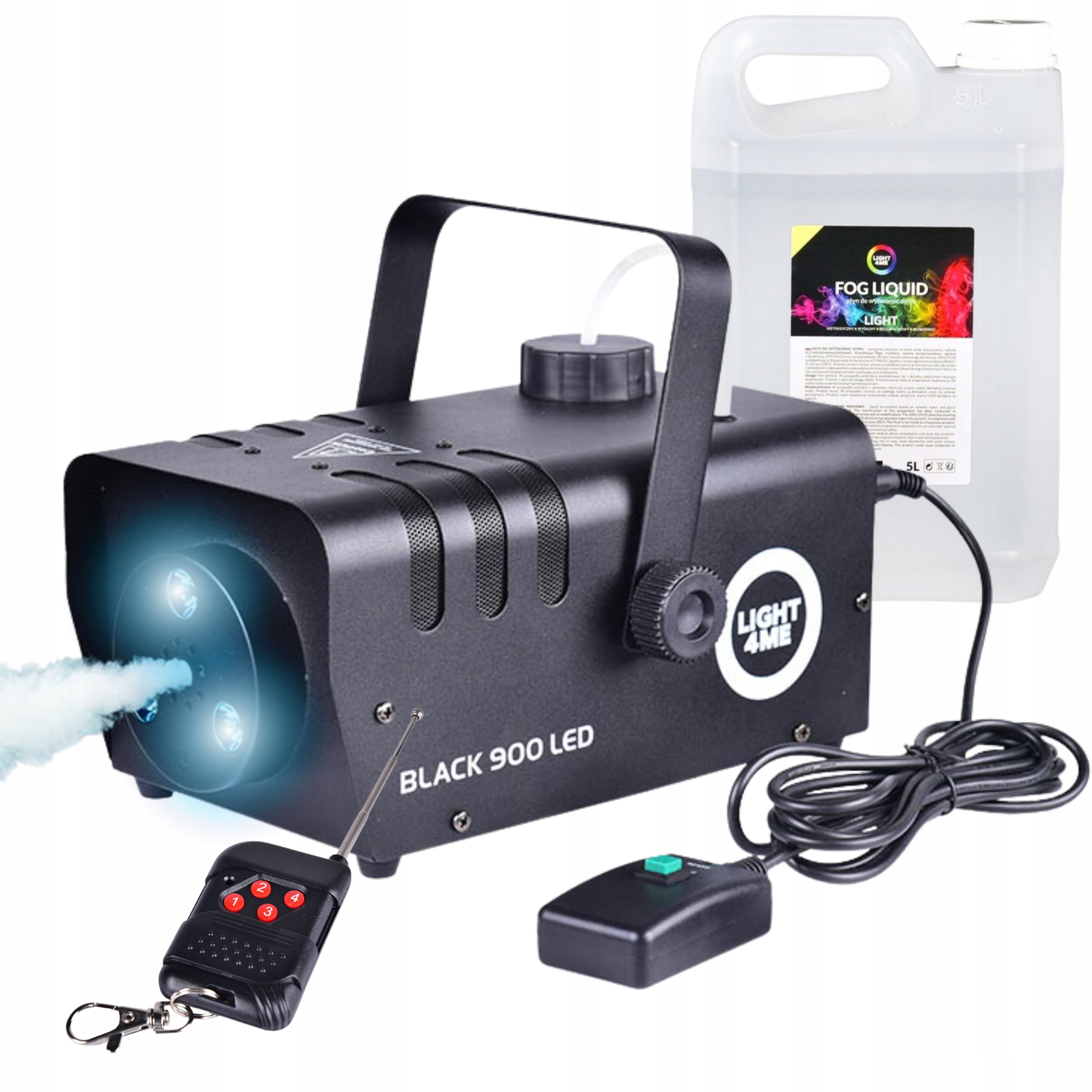 Výrobník Kouře, Mlha, Kouřová Mašina LIGHT4ME Černá 900 Led Kapalina