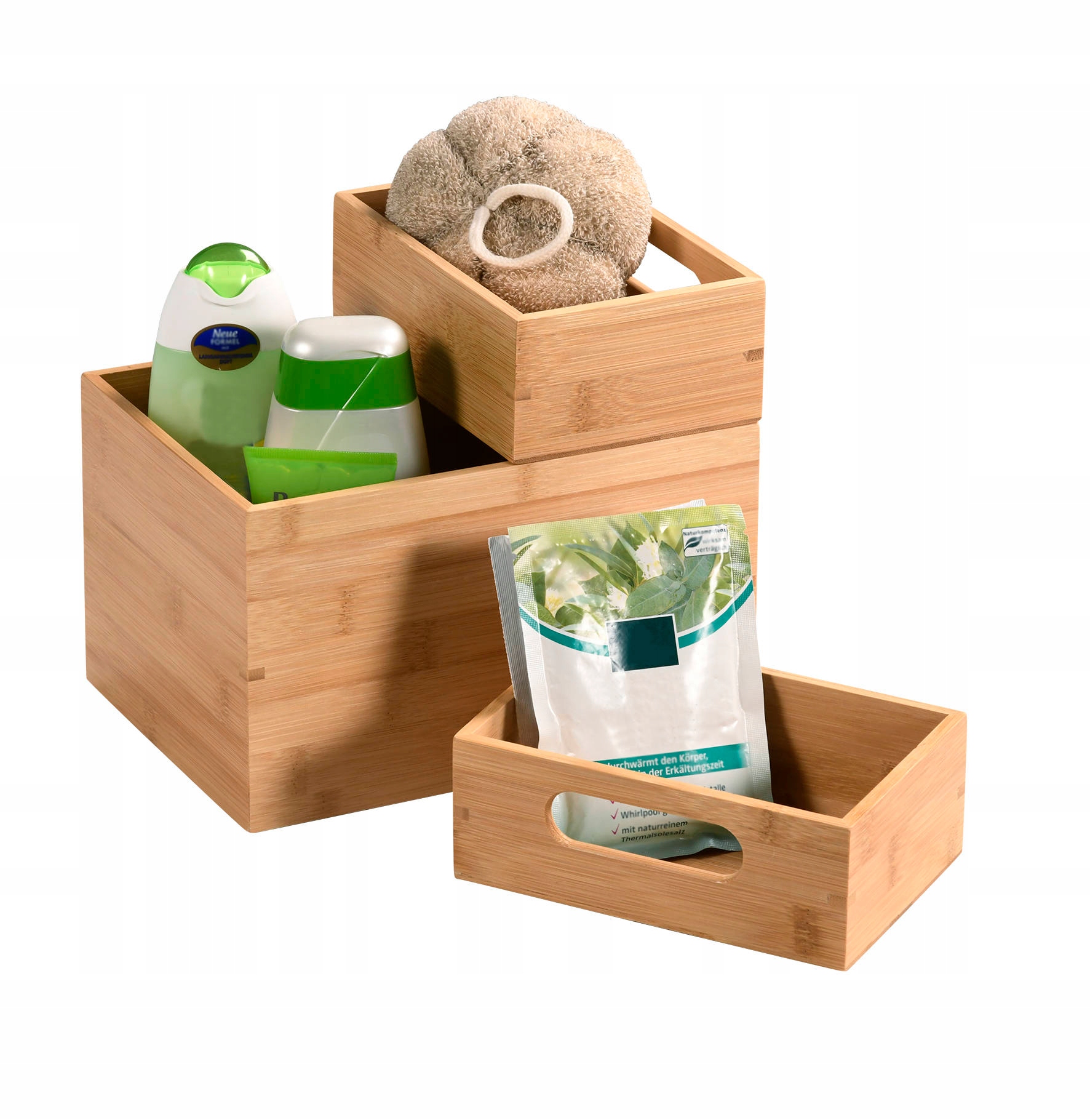 PUDEŁKO BAMBUSOWE pojemnik brązowy zestaw 3 szt Marka Kesper