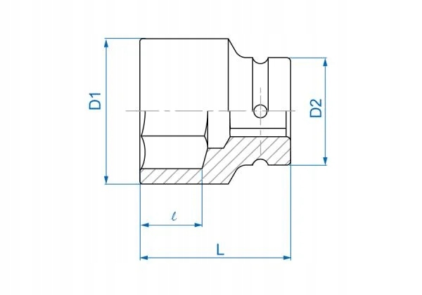 NASADKA KRÓTKA UDAROWA 1" 80mm x 95mm, 6-kąt King Tony Marka King Tony