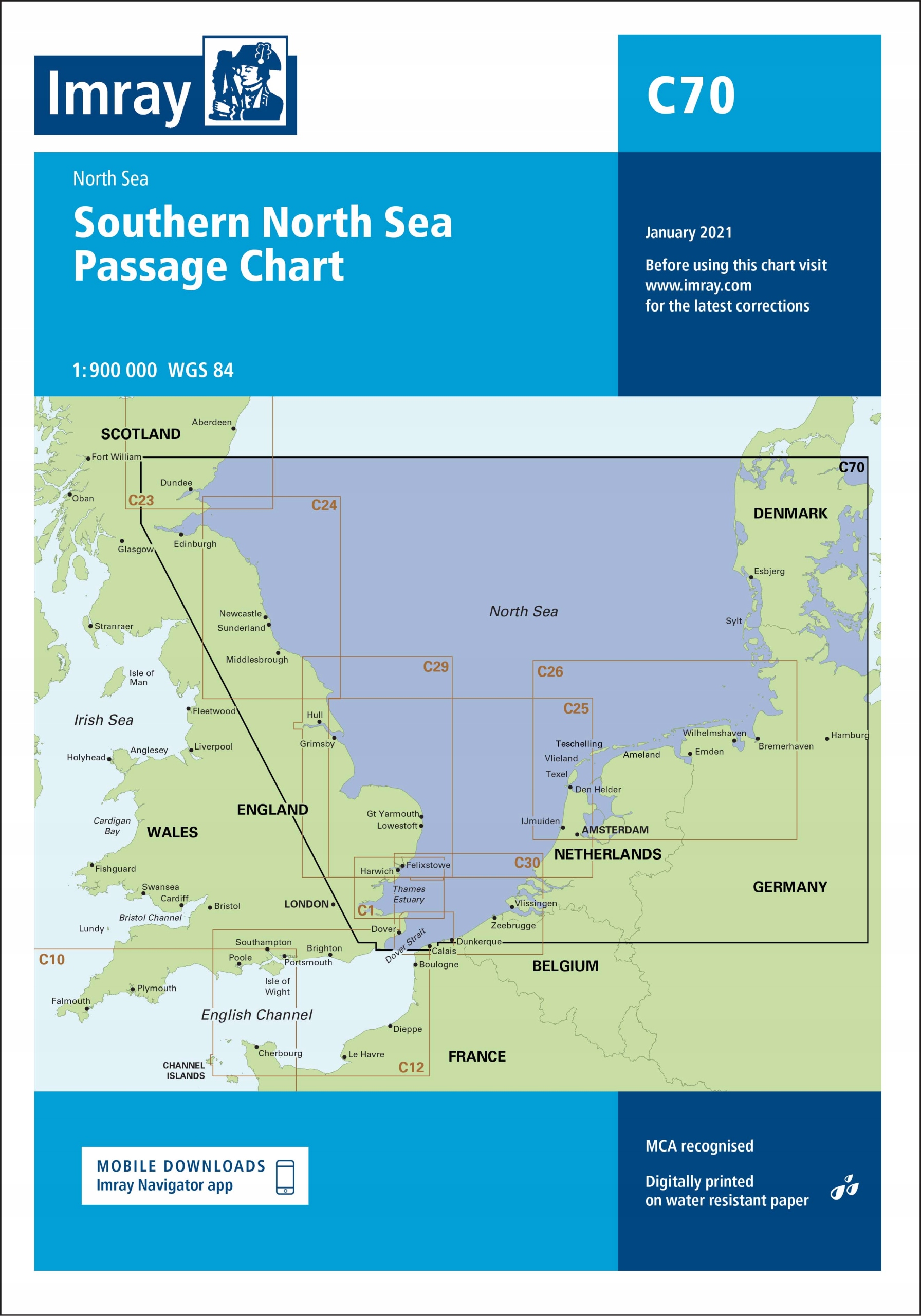 Imray C70 Southern North Sea Passage Chart