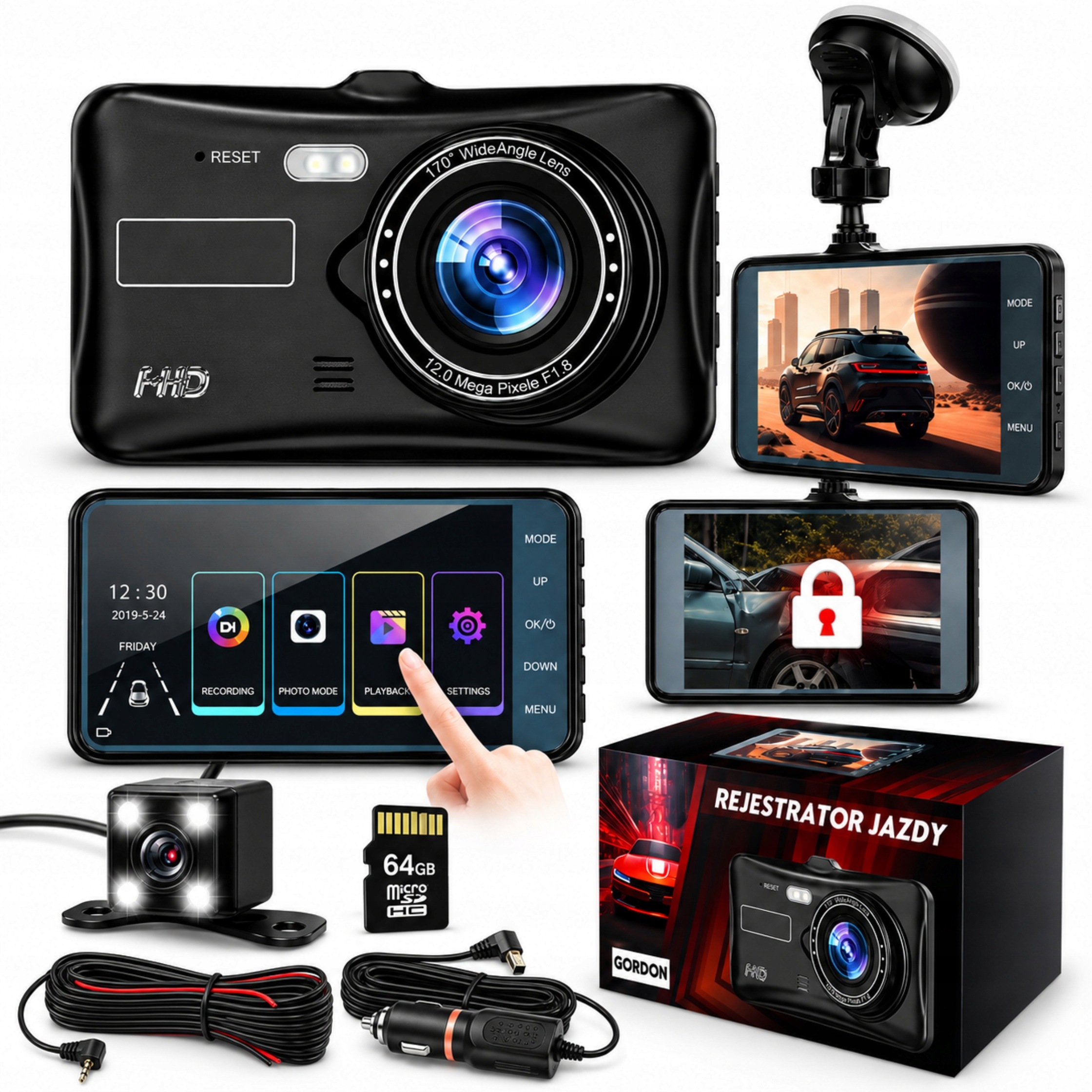 Videorekordér Do Auta Kamera Automobilová Přední Zadní Couvací Kamera