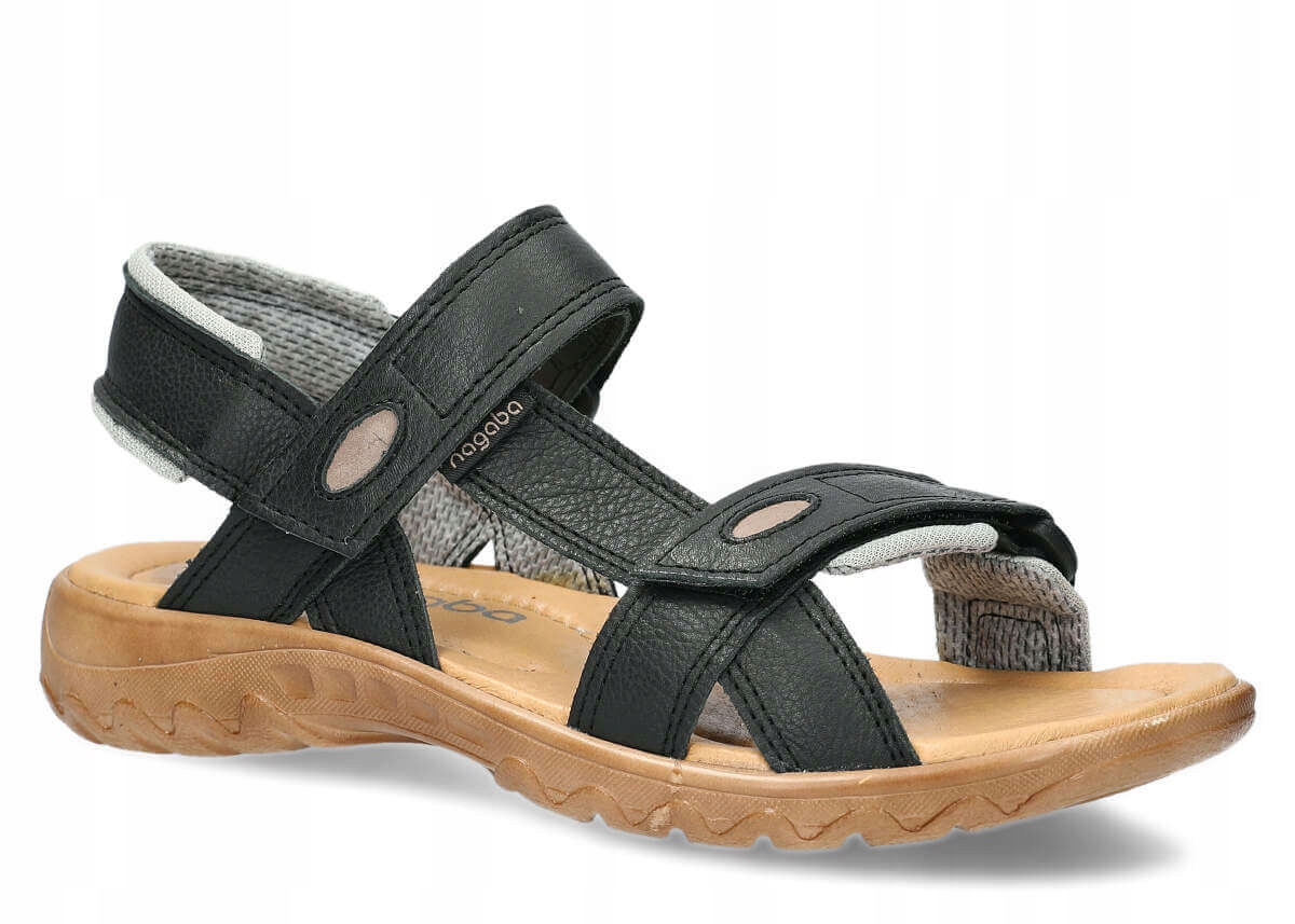 Nagaba 168 Czarny Rustic Sandał Damski Rozmiar 41