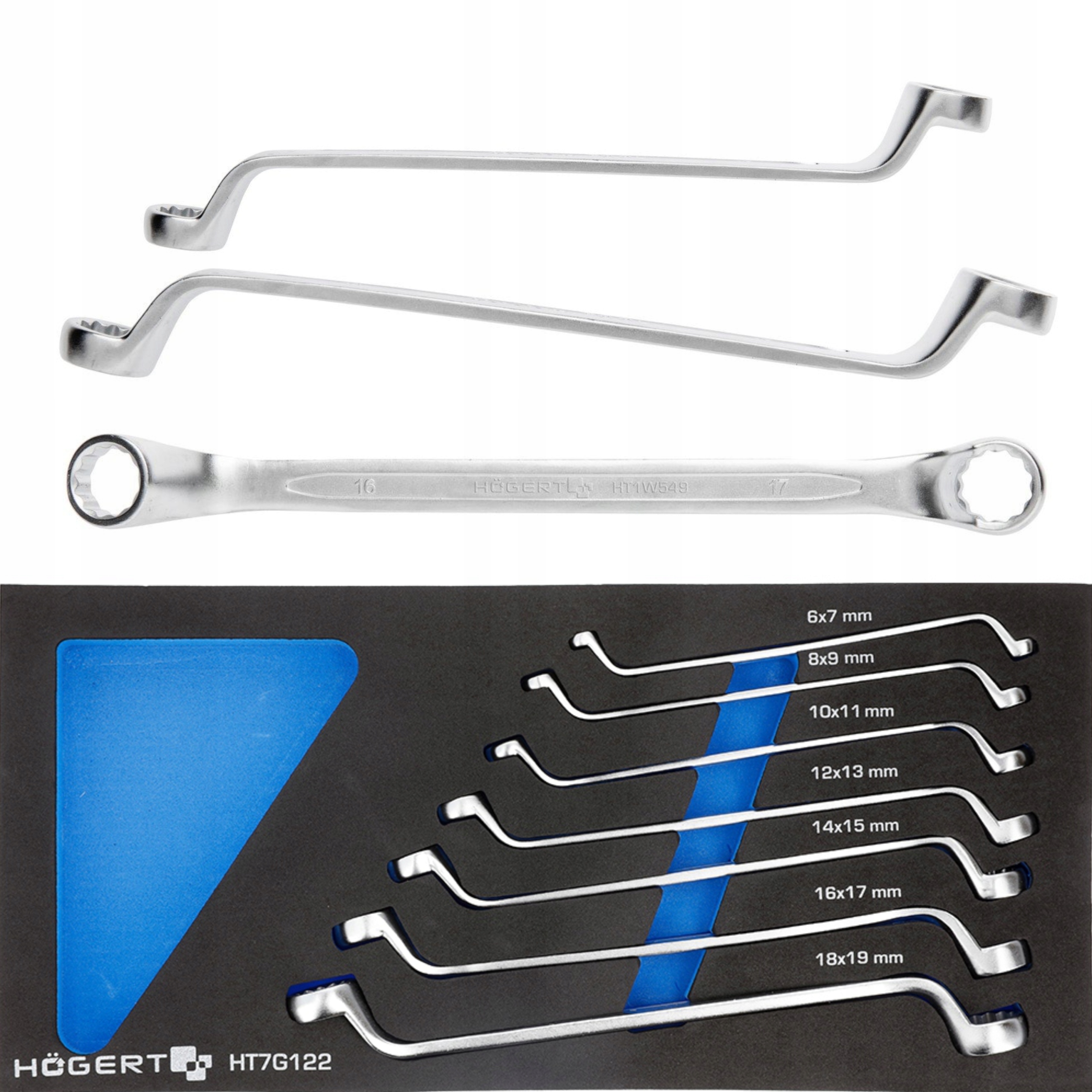 HOGERT HT7G122 WKŁAD ZESTAW KLUCZY OCZKOWYCH 7EL EAN (GTIN) 5902801376801