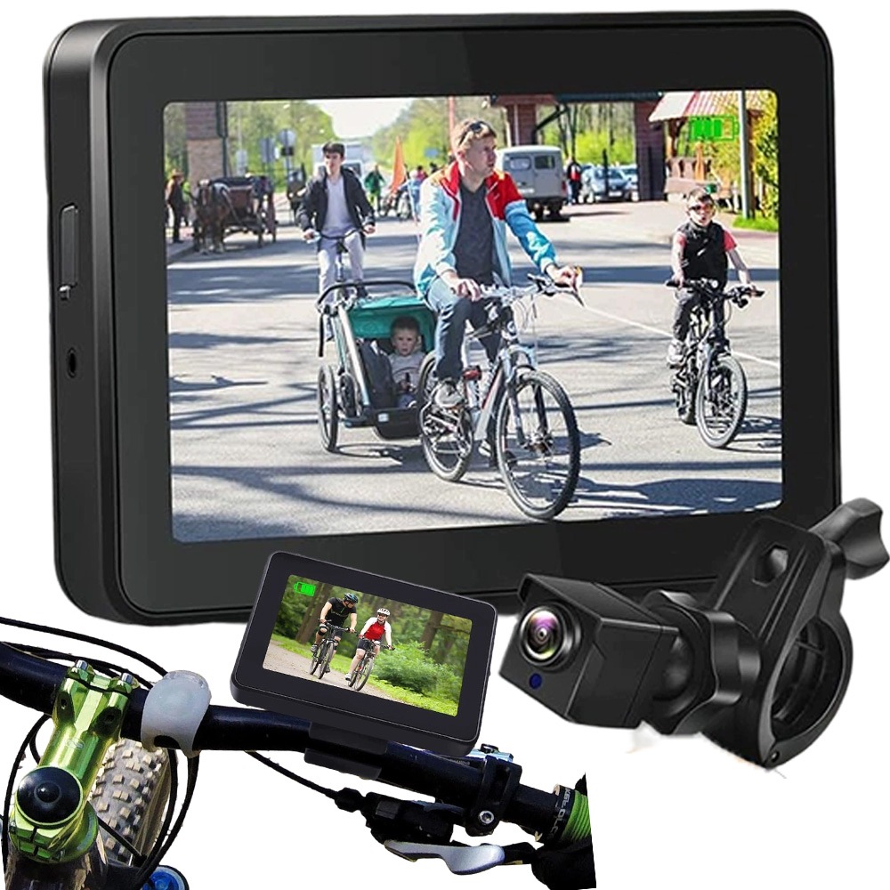 Cúvacia Kamera Na Bicykel S 4.3" Displejom Nočného Videnia A Širokým Uhlom 110°