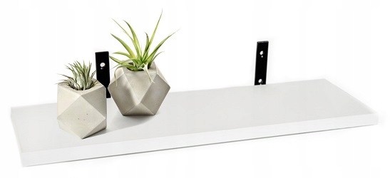 

Półka Ścienna Biała 60CM Na Wspornikach Loft