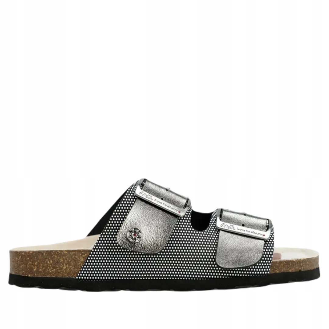 Nazouváky pantofle Anekke 40371 black 41, Stříbro