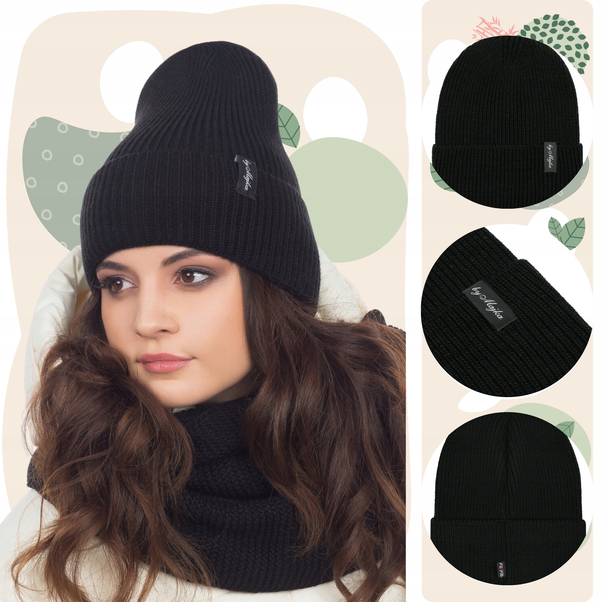 CZAPKA DAMSKA KOBIECA BEANIE JESIENNA ZIMOWA MAJKA CZARNA Rodzaj beanie