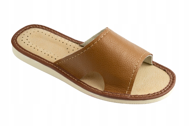 

Skórzane Kapcie Damskie, Pantofle Domowe 41