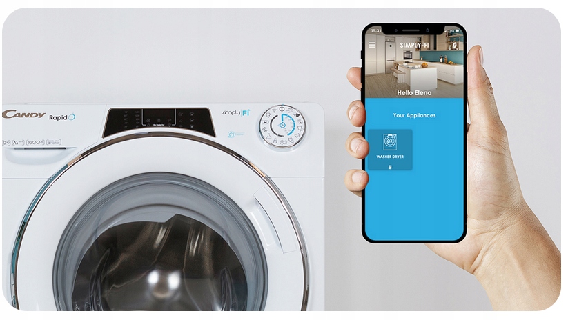 Pralko suszarka Candy CSOW 4855TWE/1-S 8/5 kg 1400 WiFi Sposób załadunku od frontu